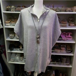 Quarter Zip Poncho Sweater